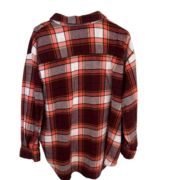 Old Navy Swiftie Evermore The Boyfriend Shirt size 2X Plaid Flannel Button Up - Picture 2 of 5